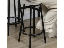 HOMCOM Bartisch Set mit 4 Barhocker MDF Metall Grau 110L x 50B x 89,5H cm