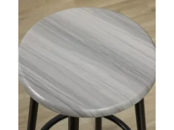 HOMCOM Bartisch Set mit 4 Barhocker MDF Metall Grau 110L x 50B x 89,5H cm