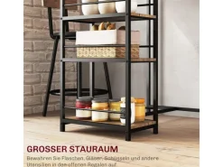 HOMCOM Bartisch Set mit Barhocker Set 3-tlg Stahl MDF Eiche 90L x 50B x 90,5H cm