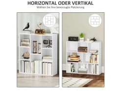 New HOMCOM Bücherregal Standregal mit 8 Ebenen Aufbewahrungsregal