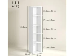 Discount HOMCOM Bücherregal Standregal mit 5 Ebenen Aufbewahrungsregal