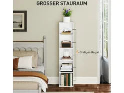 Discount HOMCOM Bücherregal Standregal mit 5 Ebenen Aufbewahrungsregal