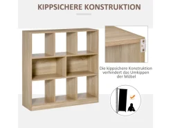 HOMCOM Bücherregal 3-Stöckige für Home-Office Wohnzimmer 97,5 x 30 x 100cm