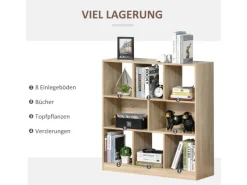HOMCOM Bücherregal 3-Stöckige für Home-Office Wohnzimmer 97,5 x 30 x 100cm