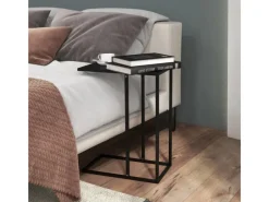 HOMCOM Beistelltisch Laptoptisch mit Stahlgestell Schwarz 46 x 26 x 60 cm