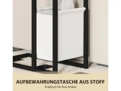 Hot HOMCOM Beistelltisch MDF Stahl 46L x 25B x 62,5H cm Rustikal-Braun