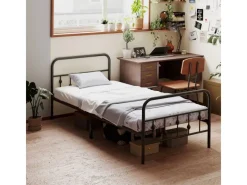 HOMCOM Bettrahmen Bettgestell Metall Schwarz 206,9L x 91,8B x 82,5H cm