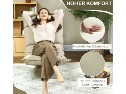 Clearance HOMCOM Bodenstuhl 360° Drehbar Bodensessel mit 5-Fach 70L x 62B x 95H cm Beige