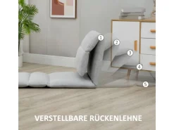 Clearance HOMCOM Bodenstuhl mit 5-Stufig mit Liegefunktion 72 x 71 x 60 cm