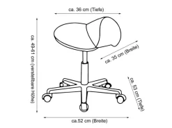 Online HOMCOM Drehstuhl Rollhocker Höhenverstellbar