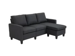 New HOMCOM Ecksofa Stoffsofa L-Form Leinen