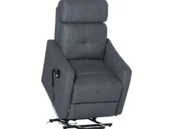 HOMCOM Elektrischer Liftstuhl Polyesterstoff Stahl Grau 71L x 94B x 104H cm