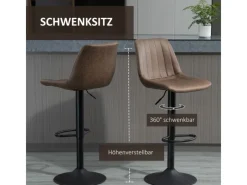 Sale HOMCOM 2er-Set Barhocker Höhenverstellbar Drehbar