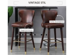 HOMCOM 2er-Set Barhocker mit Rückenlehne