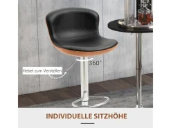 HOMCOM 2er-Set Barhocker mit Rückenlehne Drehbar