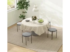 HOMCOM 4er-Set Hocker Metall