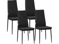HOMCOM 4er-Set Küchenstuhl mit Stahlbeine