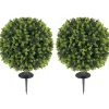 HOMCOM 2er-Set Künstlicher Buchsbaumkugeln 56 cm Kunstpflanze