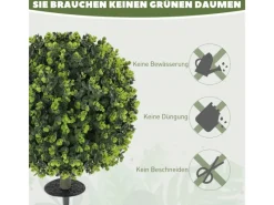 HOMCOM 2er-Set Künstlicher Buchsbaumkugeln 56 cm Kunstpflanze