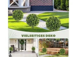 HOMCOM 2er-Set Künstlicher Buchsbaumkugeln 56 cm Kunstpflanze