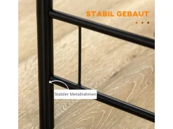 HOMCOM Essgruppe mit 2 Stühlen MDF Metall Schwarz 80L x 53B x 74,5H cm