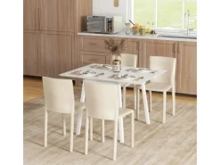 HOMCOM Esstisch für 2-4 Personen Kiefernholz Weiß 110L x 86B x 75H cm