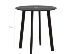 Best HOMCOM Esstisch für 4 Personen MDF Stahl Schwarz 72L x 72B x 75H cm