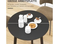 Best HOMCOM Esstisch für 4 Personen MDF Stahl Schwarz 72L x 72B x 75H cm