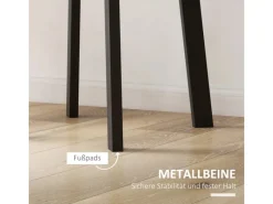 Best HOMCOM Esstisch für 4 Personen MDF Stahl Schwarz 72L x 72B x 75H cm