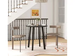 Best HOMCOM Esstisch für 4 Personen MDF Stahl Schwarz 72L x 72B x 75H cm