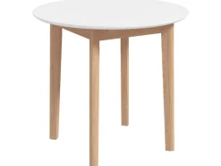 HOMCOM Esstisch Rund für 2 Personen mit Landhaus-Stil Ø75 x 76 cm Weiß