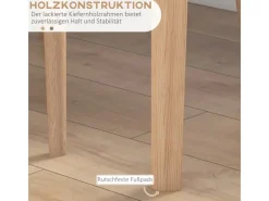 HOMCOM Esstisch Rund für 2 Personen mit Landhaus-Stil Ø75 x 76 cm Weiß