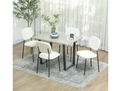 HOMCOM Esszimmerstühle Polyester Stahl 49L x 47B x 85H cm Weiß