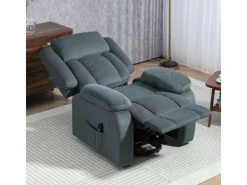 Hot HOMCOM Fernsehsessel mit Aufstehhilfe Polyester Stahl Grau 92B x 94T x 105H cm