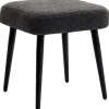HOMCOM Fußhocker mit Kaschmir-Optik Stahlbeine Dunkelgrau 42 x 42 x 47 cm