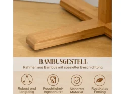 Outlet HOMCOM Garderobenständer aus Bambus mit 8 Haken 49,5 x 49,5 x 178 cm Natur