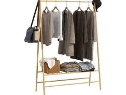 Outlet HOMCOM Garderobenständer Bambus Naturholz 116L x 43,5B x 160H cm