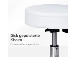 Online HOMCOM Höhenverstellbarer Arbeitshocker mit Lehne Drehbar Ø35 x 72-84 cm