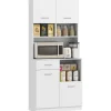Outlet HOMCOM Küchenschrank Hochschrank MDF Weiß 80L x 35B x 180H cm