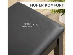New HOMCOM Klavierbank mit Stauraum Lederkissen Schwarz 75 x 35 x 49 cm