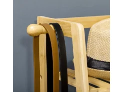 HOMCOM Kleiderständer mit Kleiderhaken Bambus Naturholz 114L x 40B x 139H cm