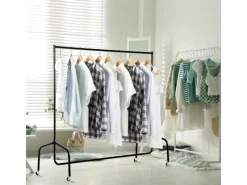 Clearance HOMCOM Kleiderständer Wäscheständer Rollgarderobe 150 x 60 x 170 cm