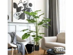 New HOMCOM Künstliche Pflanze Kunststoff Metall Ø20 x 180H cm