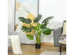 Outlet HOMCOM Künstliche Pflanzen 110 cm mit Kunststofftopf