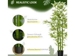 HOMCOM Künstlicher Bambus Kunstmoos 150 cm