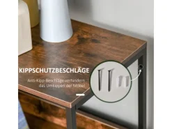 HOMCOM Kommode mit 4 Schubladen Aufbewahrungsschrank Kommodenschrank Schwarz