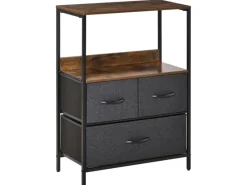 Best HOMCOM Kommode mit 3 Schubladen Aufbewahrungsschrank Kommodenschrank Schwarz
