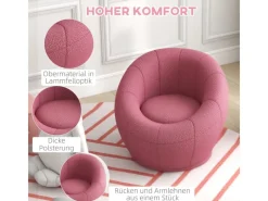 HOMCOM Loungesessel Drehbarer Plüschsessel