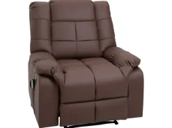 Sale HOMCOM Massagesessel Elektrisch Kunstleder Holz Stahl Braun 94 x 99 x 99 cm