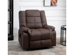 Sale HOMCOM Massagesessel Elektrisch Kunstleder Holz Stahl Braun 94 x 99 x 99 cm